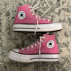 Pink Converse High Top Platform Shoes Womens Size US 8